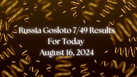 russia gosloto history results|Gosloto 7/49 on Aug. 25, 2024 .
